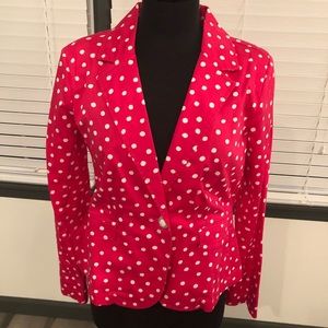 Live A Little dark pink polka dotted blazer
